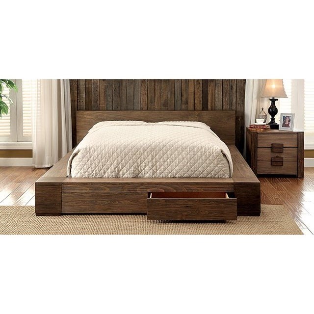 Furniture of America FOA Janeiro CM7629EKBED Rustic King Platform